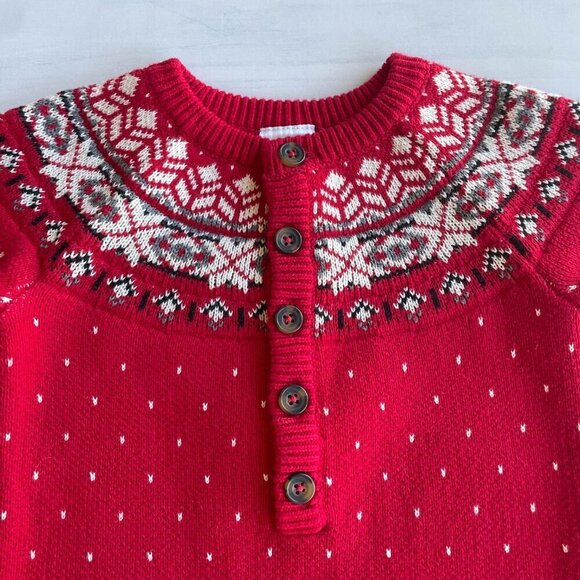 Hanna Andersson Baby Sweater Romper, Red Winter Christmas - Size 18-24 Months - Picture 4 of 7